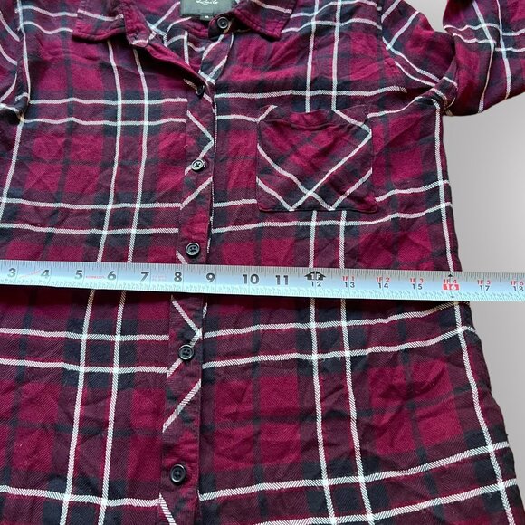 Rails Size XS Red Purple Plaid Long Sleeve Jersey Hunter Button Down Shirt Top - Picture 7 of 12